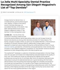 AACD-Accredited Dentists Featured as “Top Dentists” in San Diego Magazine