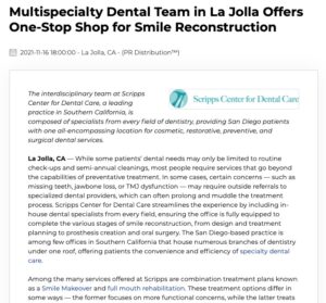 La Jolla Dental Team Performs In-House Smile Reconstruction