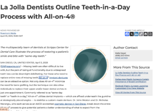 San Diego Implant Dentists Replace Entire Dental Arches with All-on-4 Same-Day Teeth
