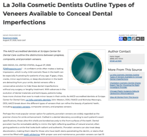 San Diego Cosmetic Dentists Offer Prepless, Composite, and Porcelain Veneers