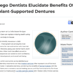 La Jolla Cosmetic Dentists Break Down Implant Denture Benefits